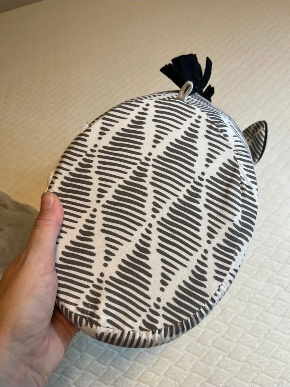 Nojo fabric Zebra and Elephant Plush Heads for Wall, Nursery Decor for Kids